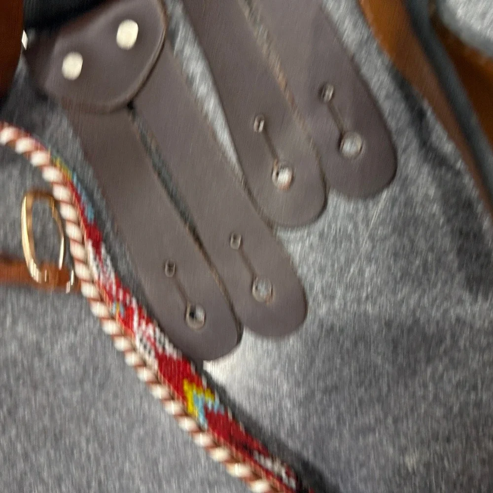 Belt Suspenders Strap Lot Unisex OS Multicolor Good Leather Beaded 8pc